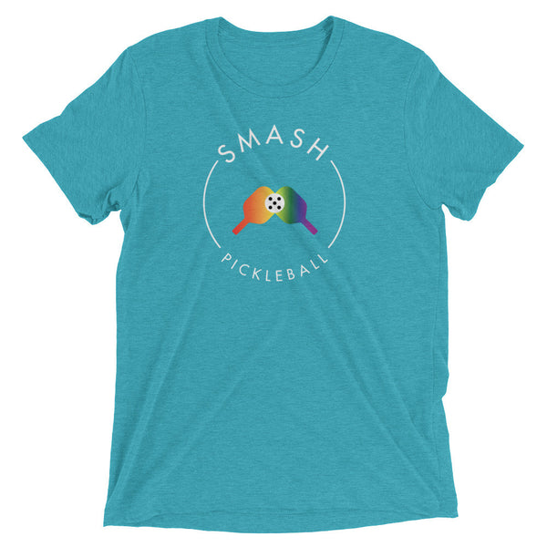  Rainbow Smash Pickleball Tri-Blend Tee - Smash Pickleball 