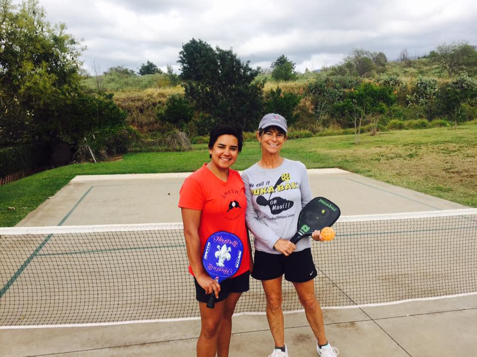 Playing Pickleball in Maui, Stunning!